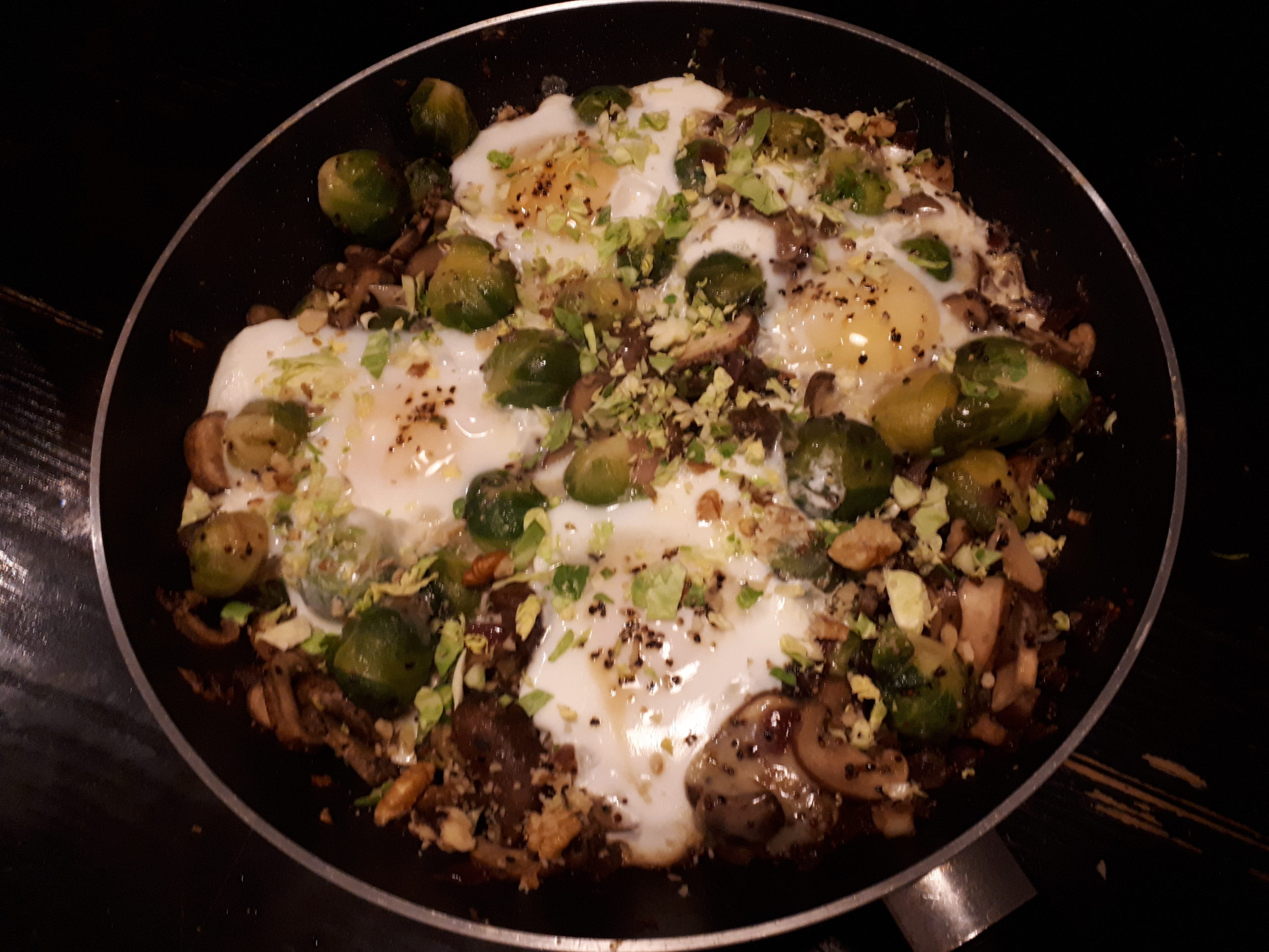 Omelette aux choux de Bruxelles