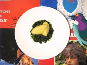 Purée de topinambours sur salade chaude