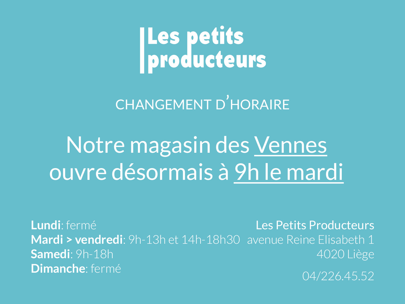 Changement d’horaire dans les Vennes