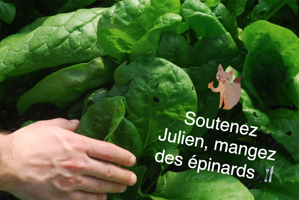 Soutenez Julien, mangez des épinards
