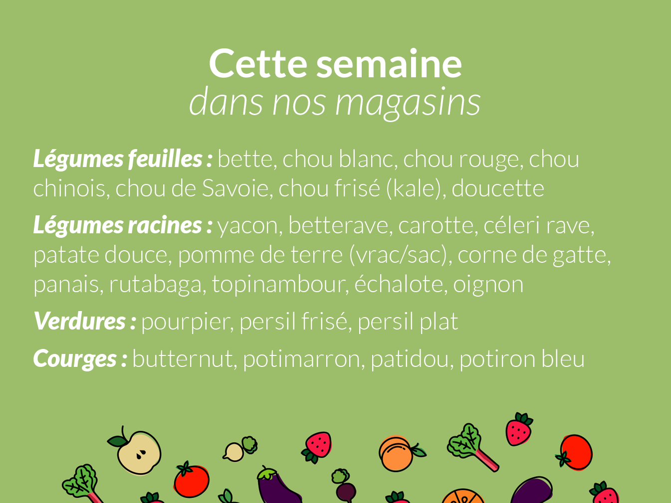 Arrivages de la semaine