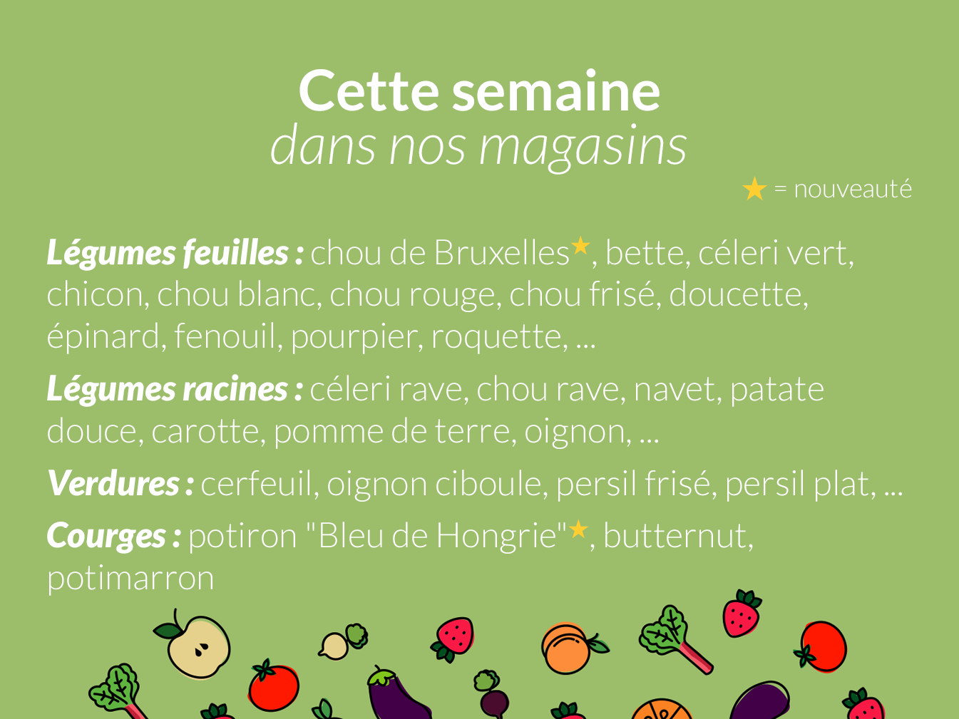 Arrivages de la semaine