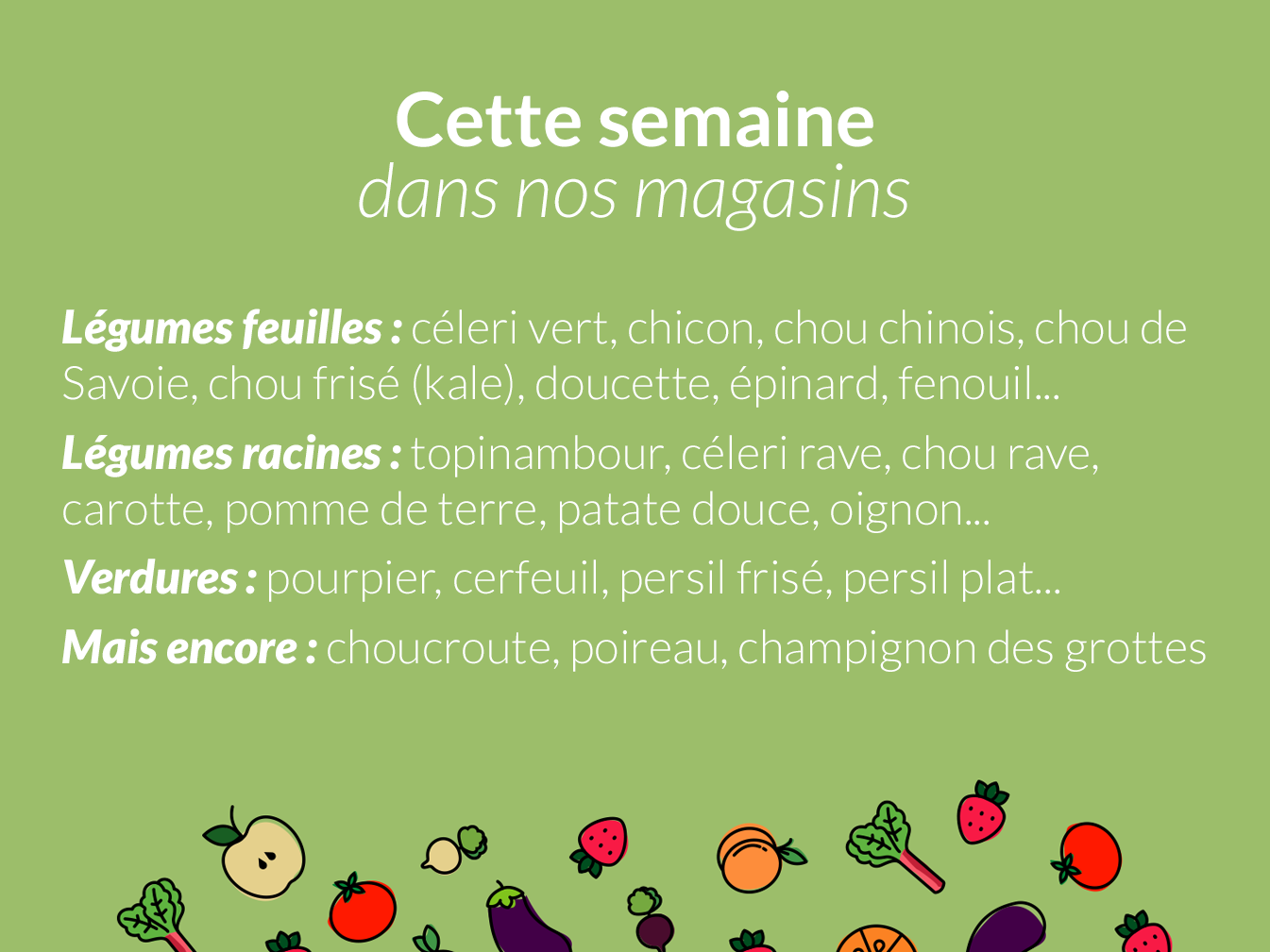 Arrivages de la semaine