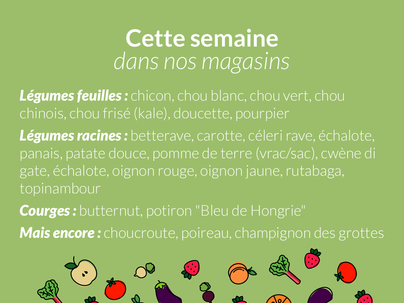 Arrivages de la semaine