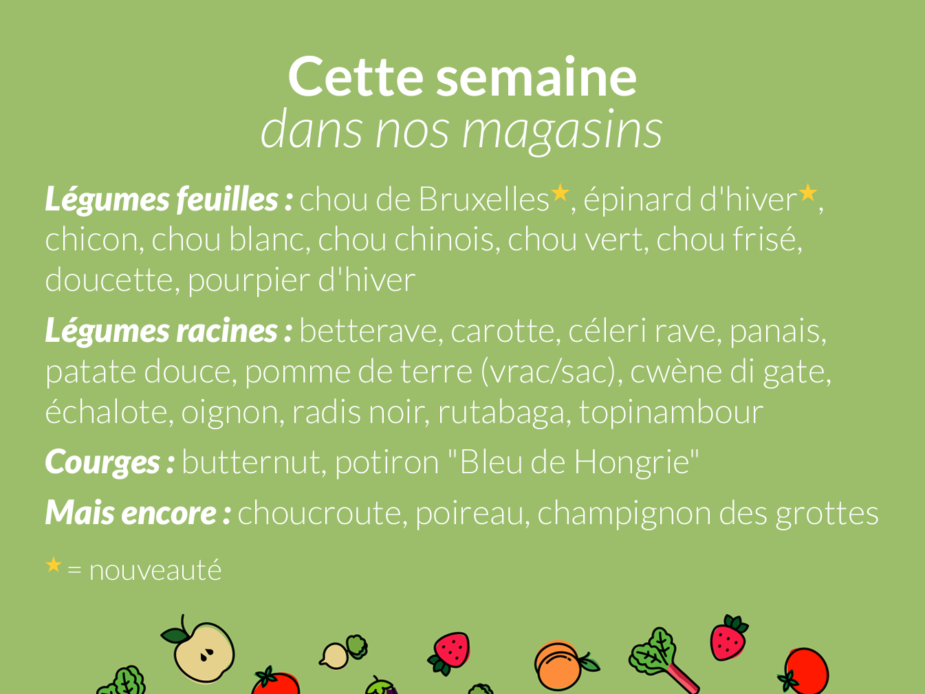 Cette semaine dans nos magasins
