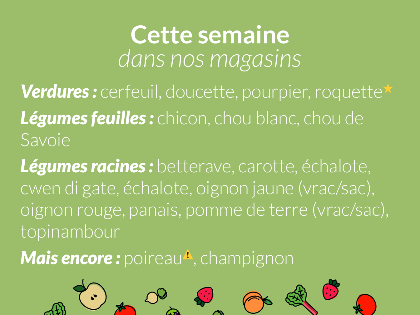 Cette semaine dans nos magasins…