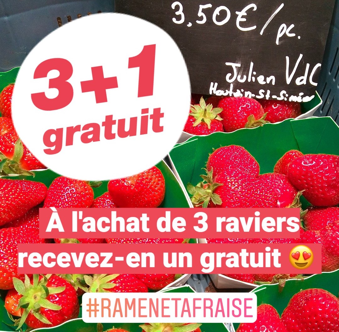 Action sauvetage de fraises, 3+1 gratuit