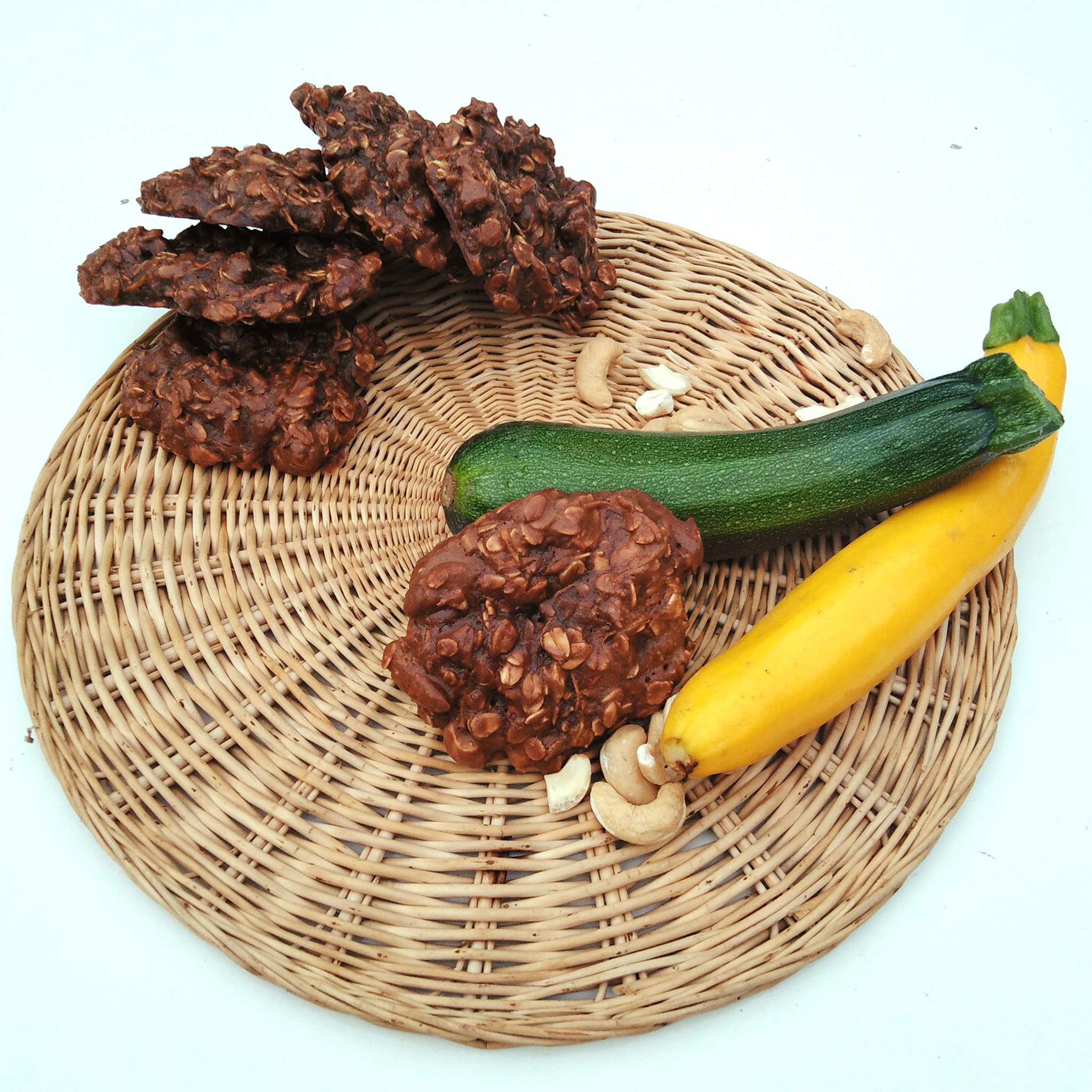 Cookies aux courgettes, chocolat, cajou et flocons d’avoine