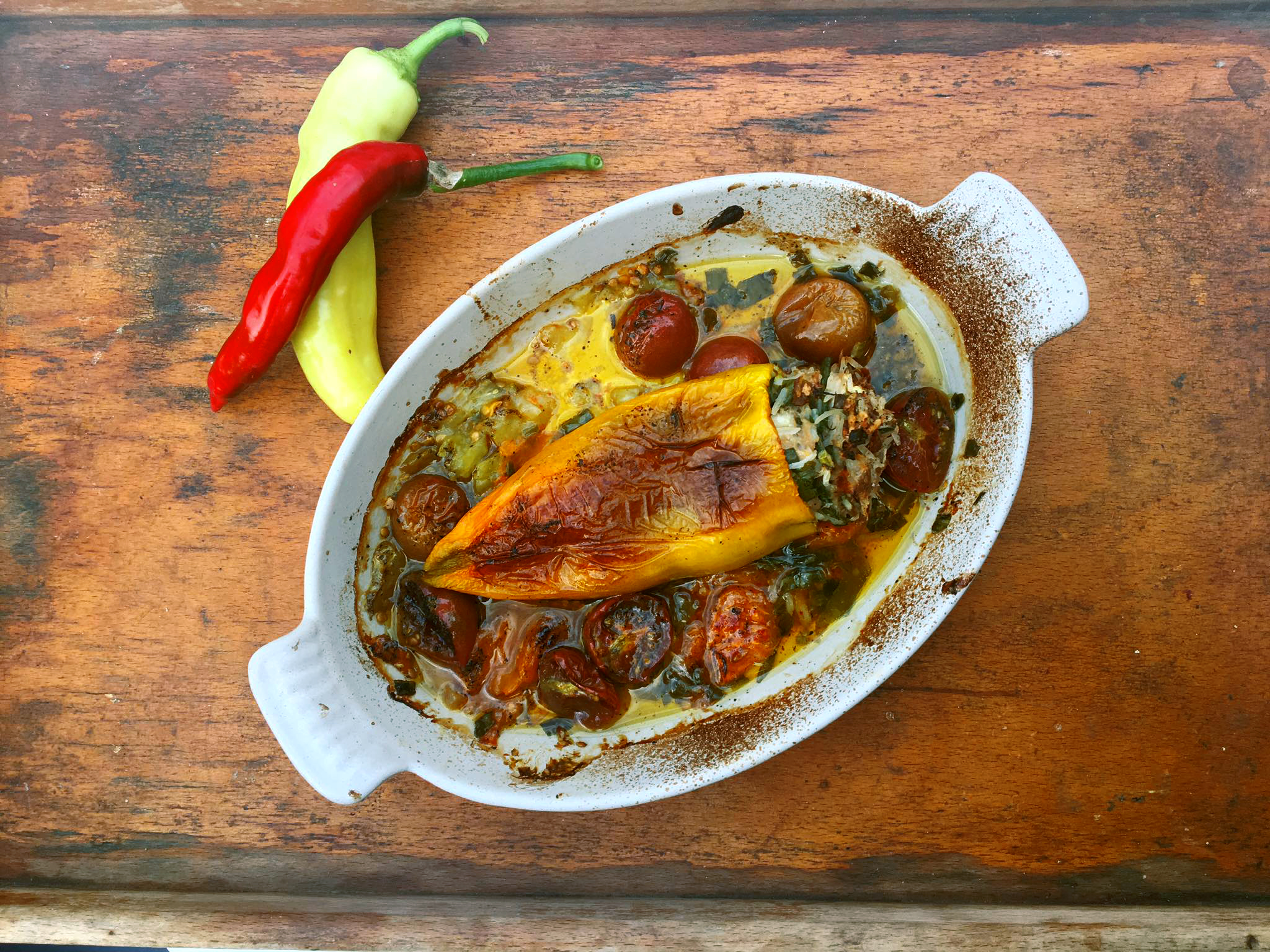 Poivrons farcis au thon et au riz