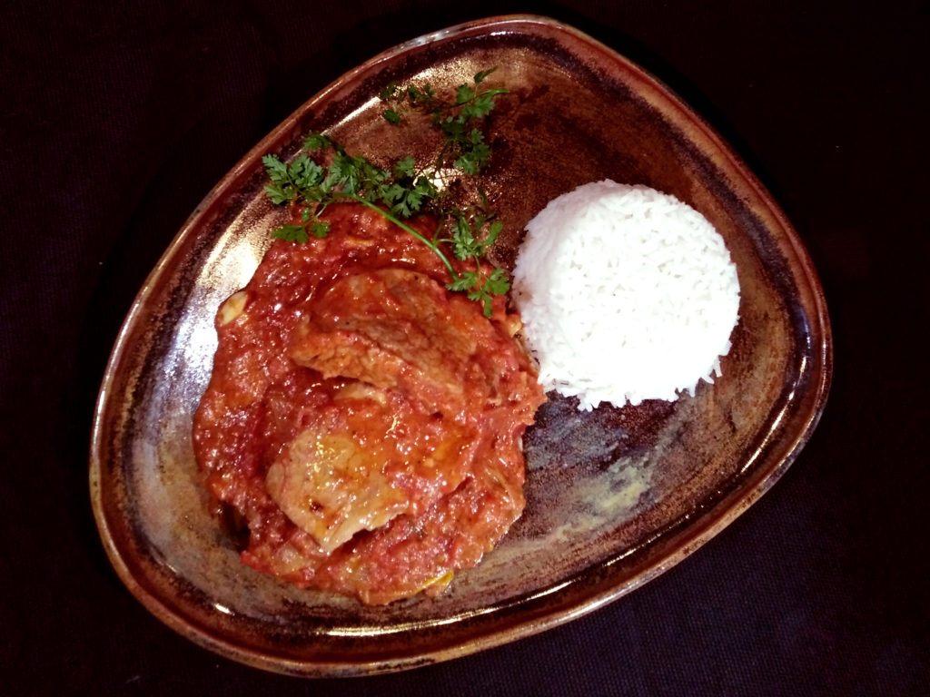 Sauté de porc sauce mafé (à la pâte d’arachides)