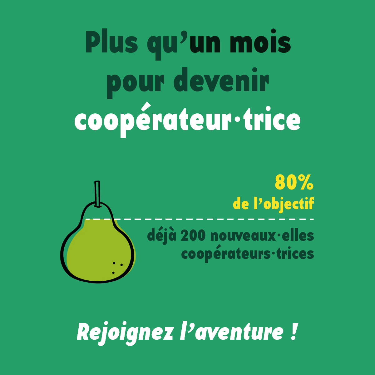 🔔 Plus qu’un mois pour devenir coopérateur·trice