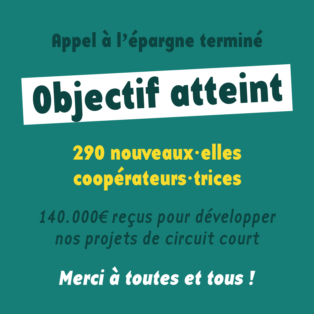 Objectif atteint!